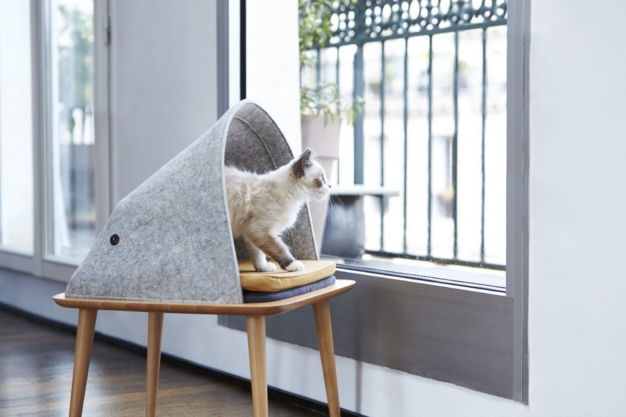 The Indigo is a modern and minimalist cat bed from Tuft + Paw that cats are sure to love.