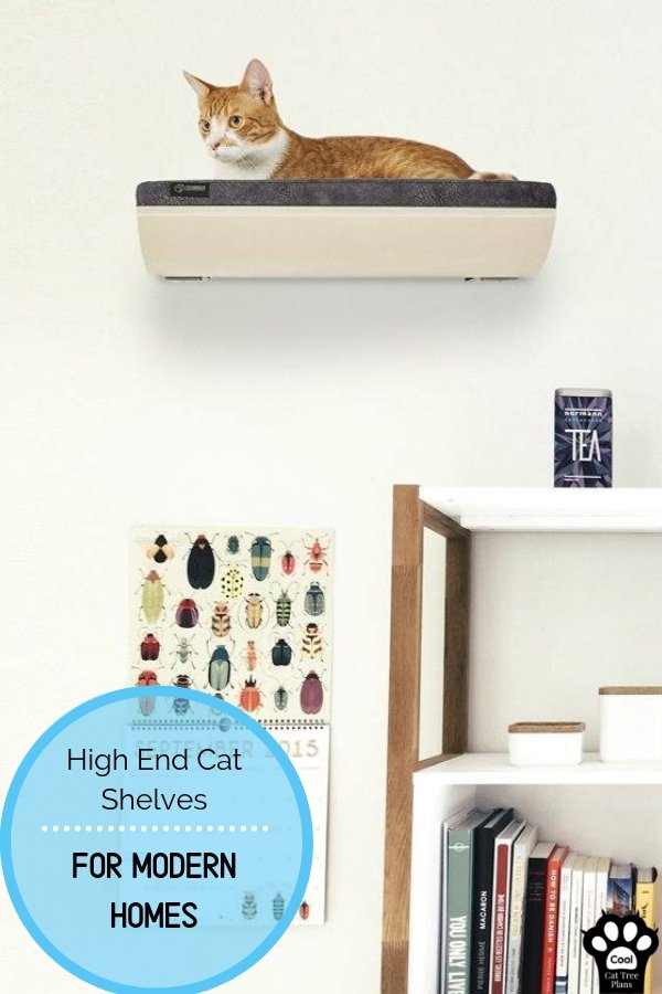 High end cat shelves for a modern feel for your home.  Tuft + Paw make some of the sleekest cat wall shelves.